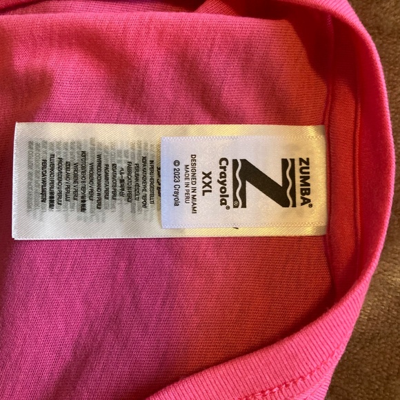 NWT Zumba X Crayon Crop Top, Color The Dance Floor Collection, Pink, XXL - Picture 5 of 8